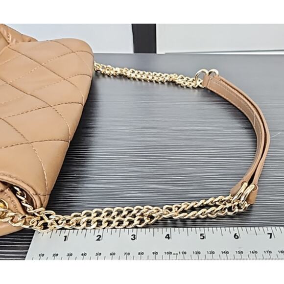 Michael Kors Quilted Leather Shoulder Bag Tan - Picture 9 of 9